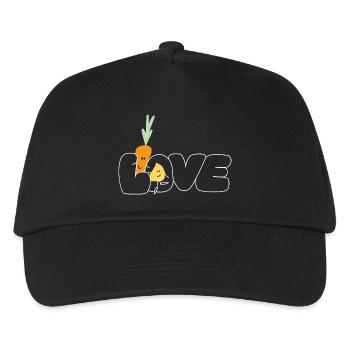 Love weiss - Kinder Basecap - Schwarz - Vorne
