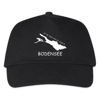 Bodensee Koordinaten - Kinder Basecap - Schwarz - Vorne