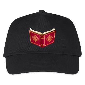 offenes rotes Buch für Santa Claus und Weihnachten - Kinder Basecap - Schwarz - Vorne