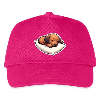Sleepy wiener dog - Kinder Basecap - Fuchsia - Vorne