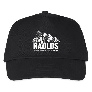 Mountainbike Radlos sieht man mich so gut wie nie - Kinder Basecap - Schwarz - Vorne