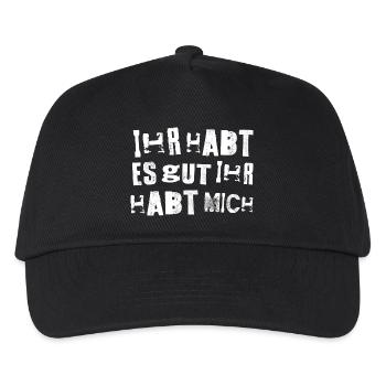 Gestörte Grotesk Typo Fragment lustiger Spruch - Kinder Basecap - Schwarz - Vorne