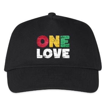 One Love Reggae Musik - Kinder Basecap - Schwarz - Vorne