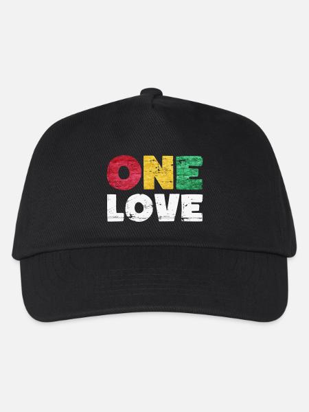 One Love Reggae Musik - Kinder Basecap - Schwarz