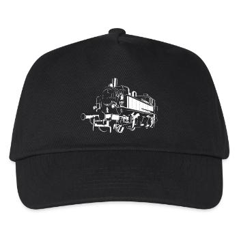 retro locomotive saxon railway illustration train - Kids’ Baseball Cap - black - Front