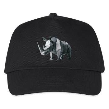 Rhinocéros origami géométrique 3d - Casquette de baseball Enfant - noir - Devant