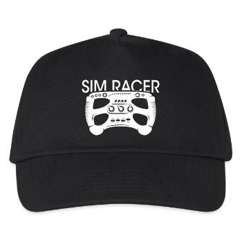 Sim Racer gaming Lenkrad Formel Rennsport Logo - Kinder Basecap - Schwarz - Vorne