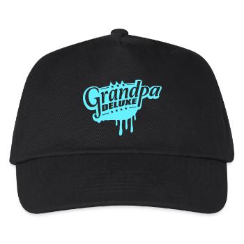 Grandpa Deluxe Bester Opa Großvater Liebe Opi Logo - Kinder Basecap - Schwarz - Vorne