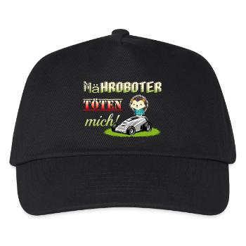 Mähroboter Töten Igel - Kinder Basecap - Schwarz - Vorne