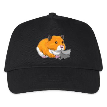 Hamster Laptop - Kids’ Baseball Cap - black - Front