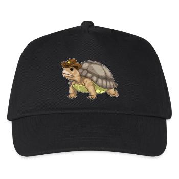 Schildkröte Sheriff Sheriffhut - Kinder Basecap - Schwarz - Vorne