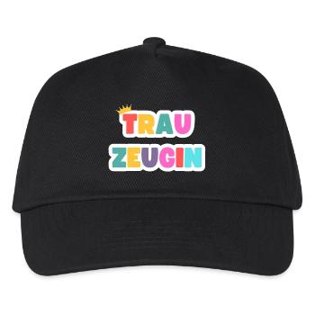 Team Braut-Trauzeugin! Personalisierbar - Kinder Basecap - Schwarz - Vorne