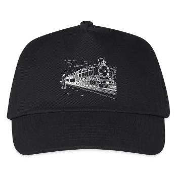 Train Lover Drawing - Kids’ Baseball Cap - black - Front