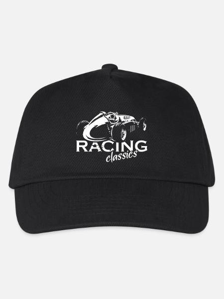 Retro Racing Oldtimer V8 Autos Symbol Logo icon - Kinder Basecap - Schwarz