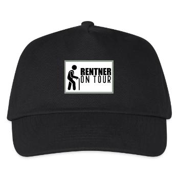 Rentner on Tour Warnschild für aktive Senioren - Kinder Basecap - Schwarz - Vorne