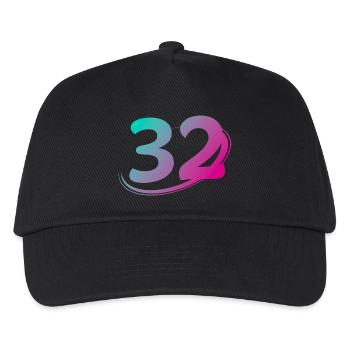 Number 32 multicolor - Kids’ Baseball Cap - black - Front