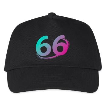 Nummer 66 mehrfarbig - Kinder Basecap - Schwarz - Vorne