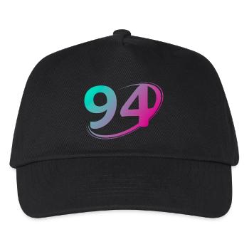 Nummer 94 mehrfarbig - Kinder Basecap - Schwarz - Vorne