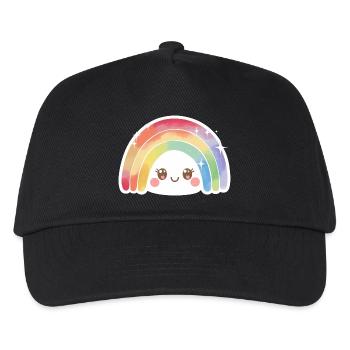Kawaii Mignon Arc-en-ciel - Casquette de baseball Enfant - noir - Devant