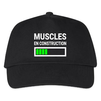 Muscles En Construction Cadeau Drôle - Kinder Basecap - Schwarz - Vorne