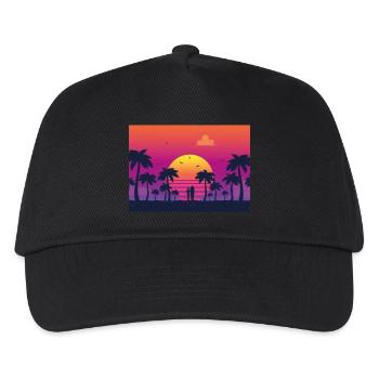 sunset surf - Kids’ Baseball Cap - black - Front