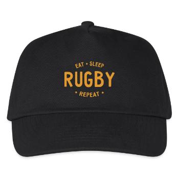 Manger dormir rugby répéter - Casquette de baseball Enfant - noir - Devant