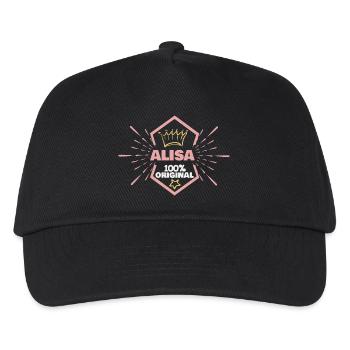 First name Alisa - Kids’ Baseball Cap - black - Front