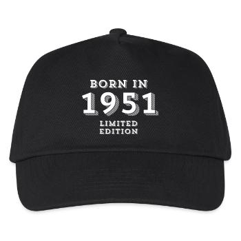 year of birth, 1951, 73 years - Kids’ Baseball Cap - black - Front