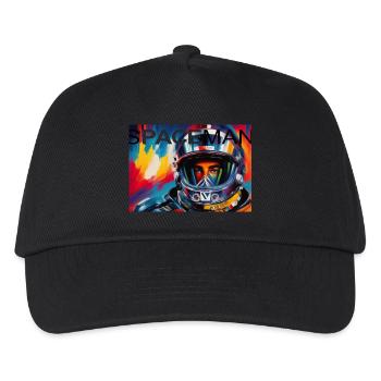 Spaceman b4 600DPI - Kinder Basecap - Schwarz - Vorne