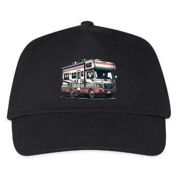 Wohnmobil Camping - Kinder Basecap - Schwarz - Vorne