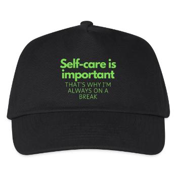 Self-care is important - Kids’ Baseball Cap - black - Front