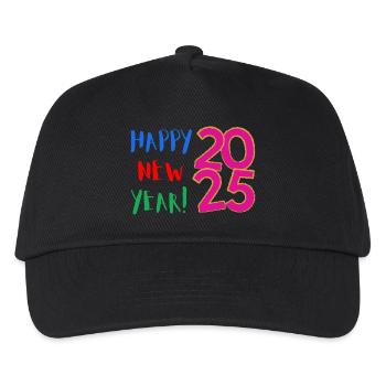 Happy New Year 2025 - Kinder Basecap - Schwarz - Vorne