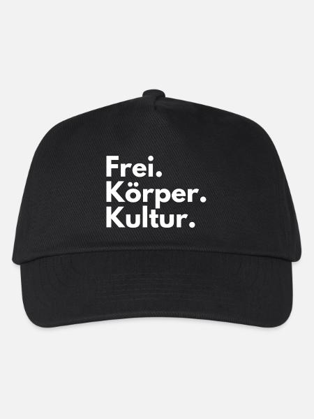 FKK Freikörperkultur Nudismus Naturismus Spruch - Kinder Basecap - Schwarz