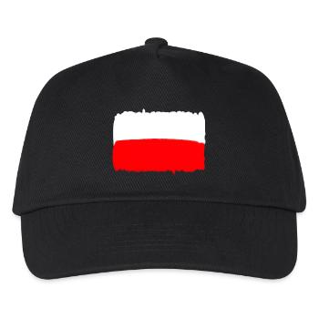 Polnische Flagge von Polen Flagge PL - Kinder Basecap - Schwarz - Vorne