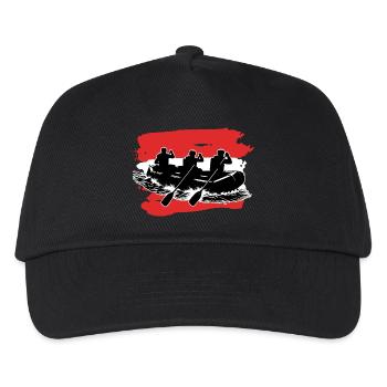 Österreich Flagge Rafting - Kinder Basecap - Schwarz - Vorne
