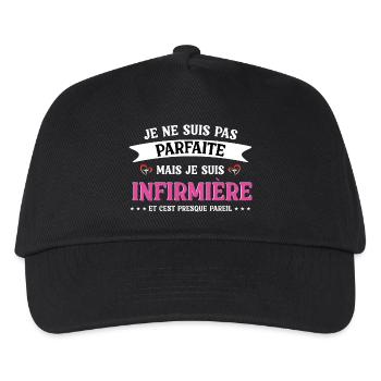 Not perfect but nurse - Kids’ Baseball Cap - black - Front