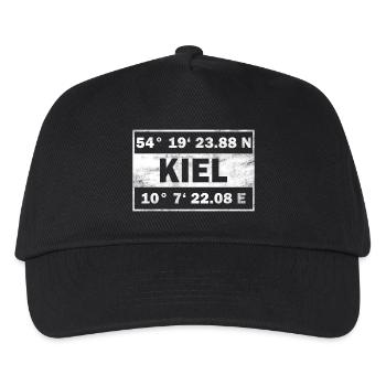 Kiel Koordinaten Hansestadt Kiel - Kinder Basecap - Schwarz - Vorne
