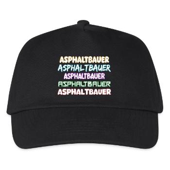 Asphaltbauer als Job - Kinder Basecap - Schwarz - Vorne