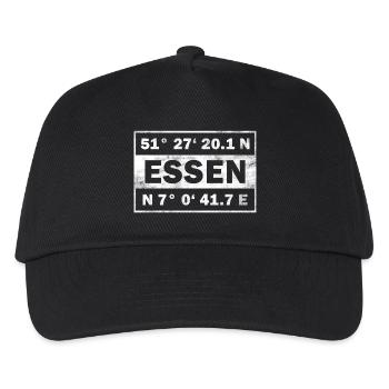 Essen Koordinaten - Kinder Basecap - Schwarz - Vorne