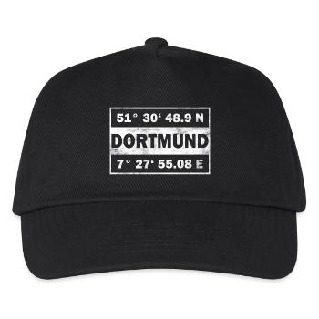 Dortmund Koordinaten - Kinder Basecap - Schwarz - Vorne