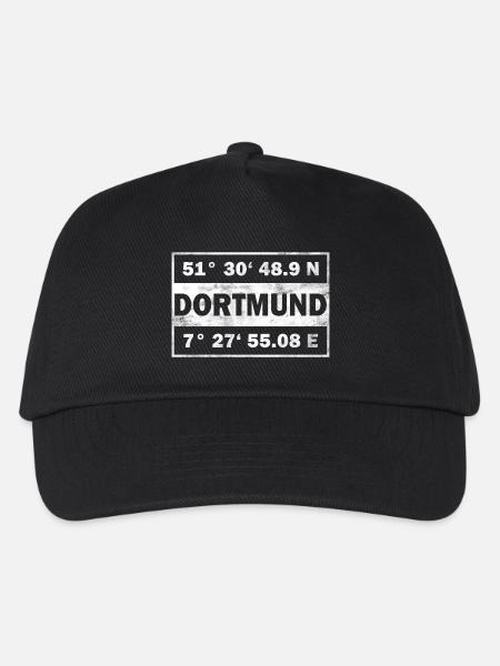 Dortmund Koordinaten - Kinder Basecap - Schwarz