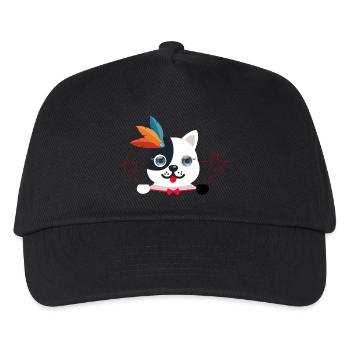 Сute blauäugige Katze - Kinder Basecap - Schwarz - Vorne