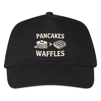 Pfannkuchen über Waffeln - Kinder Basecap - Schwarz - Vorne