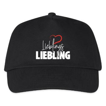 Lieblingsliebling mit Herz - Kinder Basecap - Schwarz - Vorne