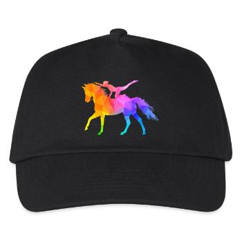 Voltige acrobatie équitation cheval coloré - Casquette de baseball Enfant - noir - Devant