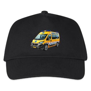 Krankenwagen modern - Kinder Basecap - Schwarz - Vorne