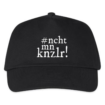 ncht mn knzlr! Nicht mein Kanzler! - Kinder Basecap - Schwarz - Vorne