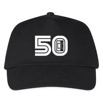 50 Retro Musik 50er - Kinder Basecap - Schwarz - Vorne