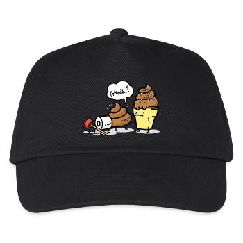 Le tas de caca de kawai et le rouleau de papier toilette rencontrent la crème glacée molle - Casquette de baseball Enfant - noir - Devant