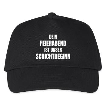 Dein Feierabend ist unser Schichtbeginn. - Kinder Basecap - Schwarz - Vorne